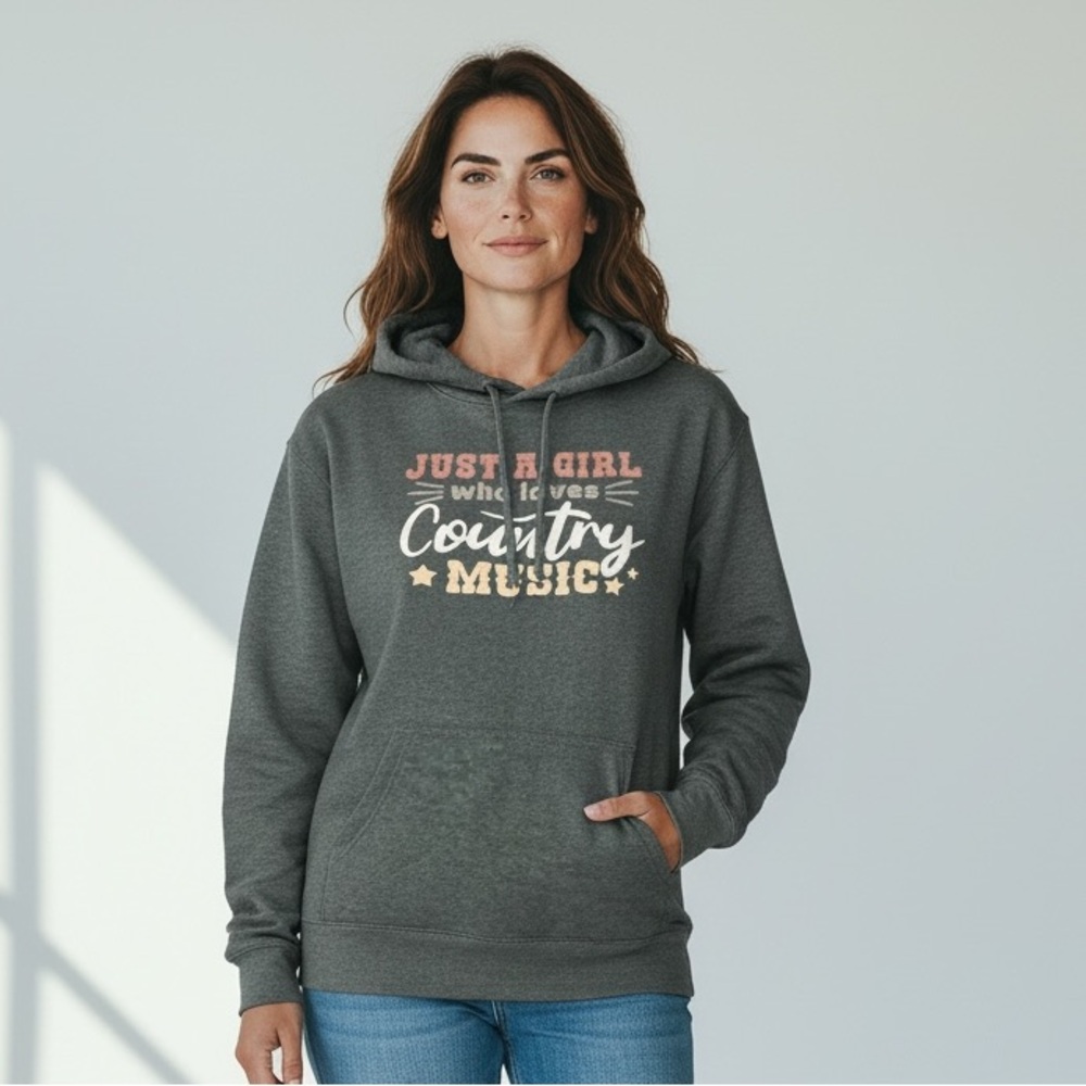 Custom Made - NEW - Just a Girl Who Loves Country Music Pullover Hoodie